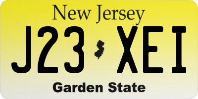 NJ license plate J23XEI