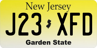 NJ license plate J23XFD