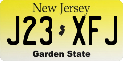 NJ license plate J23XFJ