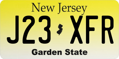 NJ license plate J23XFR