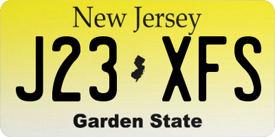 NJ license plate J23XFS