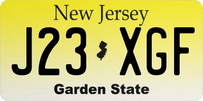 NJ license plate J23XGF
