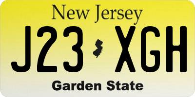 NJ license plate J23XGH