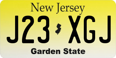 NJ license plate J23XGJ
