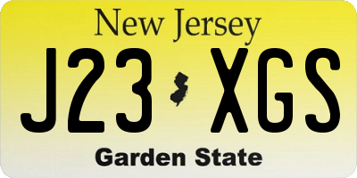 NJ license plate J23XGS