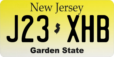 NJ license plate J23XHB