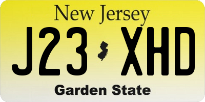 NJ license plate J23XHD