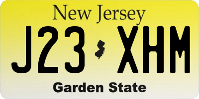 NJ license plate J23XHM