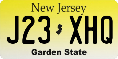 NJ license plate J23XHQ