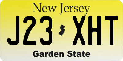 NJ license plate J23XHT