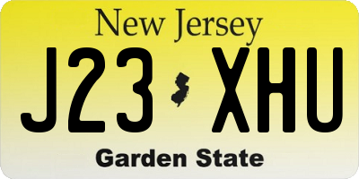 NJ license plate J23XHU