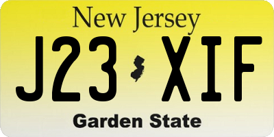 NJ license plate J23XIF