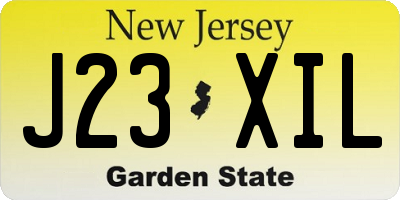 NJ license plate J23XIL
