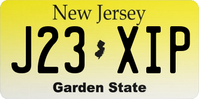 NJ license plate J23XIP