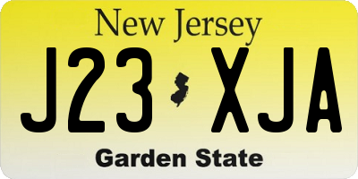 NJ license plate J23XJA