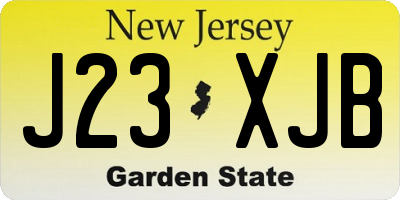 NJ license plate J23XJB