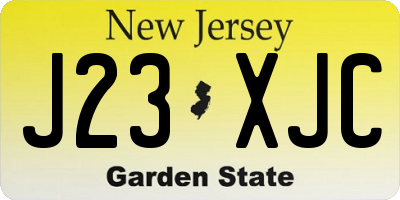 NJ license plate J23XJC