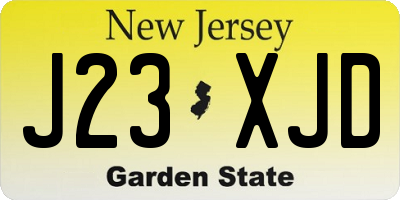NJ license plate J23XJD