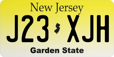 NJ license plate J23XJH
