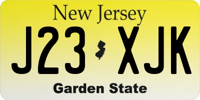NJ license plate J23XJK