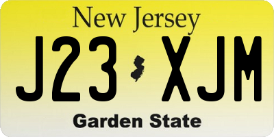 NJ license plate J23XJM