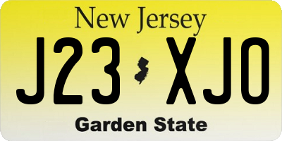 NJ license plate J23XJO