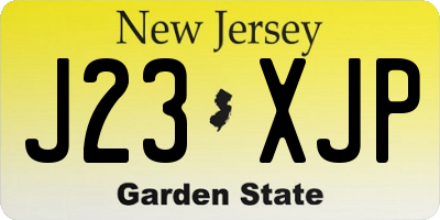 NJ license plate J23XJP