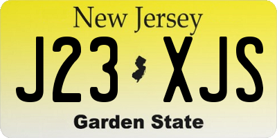 NJ license plate J23XJS