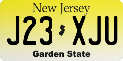 NJ license plate J23XJU