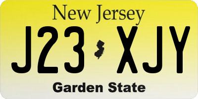 NJ license plate J23XJY