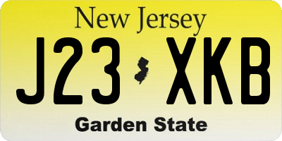 NJ license plate J23XKB
