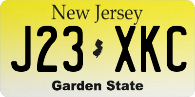 NJ license plate J23XKC
