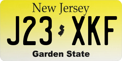 NJ license plate J23XKF