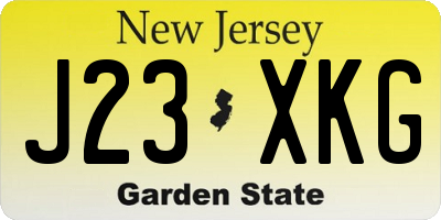 NJ license plate J23XKG