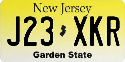 NJ license plate J23XKR