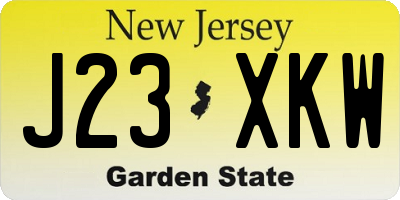 NJ license plate J23XKW