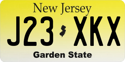 NJ license plate J23XKX