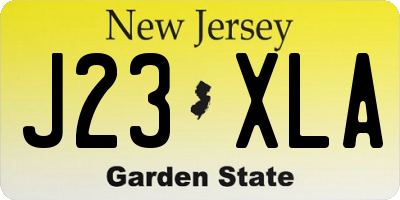 NJ license plate J23XLA