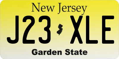 NJ license plate J23XLE