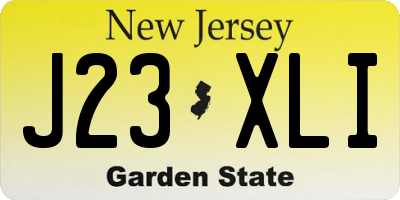 NJ license plate J23XLI