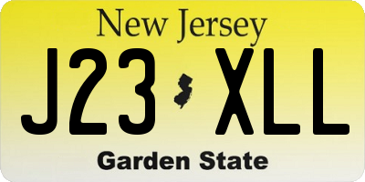 NJ license plate J23XLL