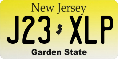 NJ license plate J23XLP