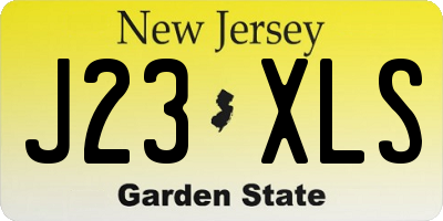 NJ license plate J23XLS