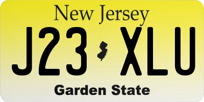 NJ license plate J23XLU