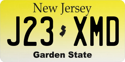 NJ license plate J23XMD