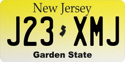 NJ license plate J23XMJ