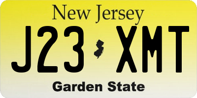 NJ license plate J23XMT