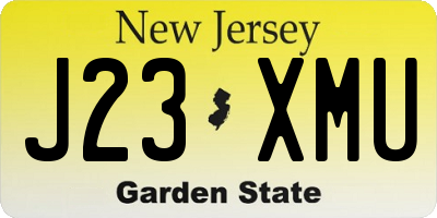 NJ license plate J23XMU
