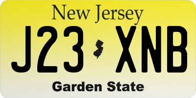 NJ license plate J23XNB