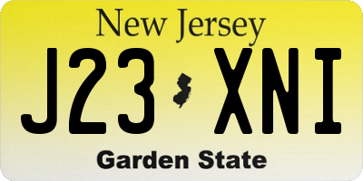 NJ license plate J23XNI